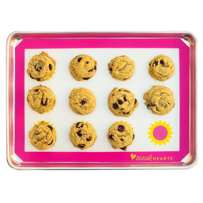 Sarah Hearts Silicone Baking Mat - Sunflower Design (Yellow / Pink - 16 1/2" x 11 5/8") N3