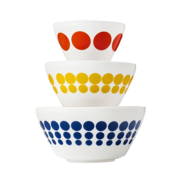 Pyrex Vintage Charm Spot On 3 Piece Mixing Bowl Set, inspired by Pyrex