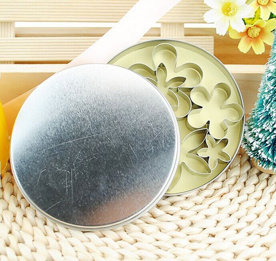 Yunko 12 Pcs Small Stainless Steel Flower & Leaf Cutter Set Cookie Fondant Cutter Cake DIY Tools N2