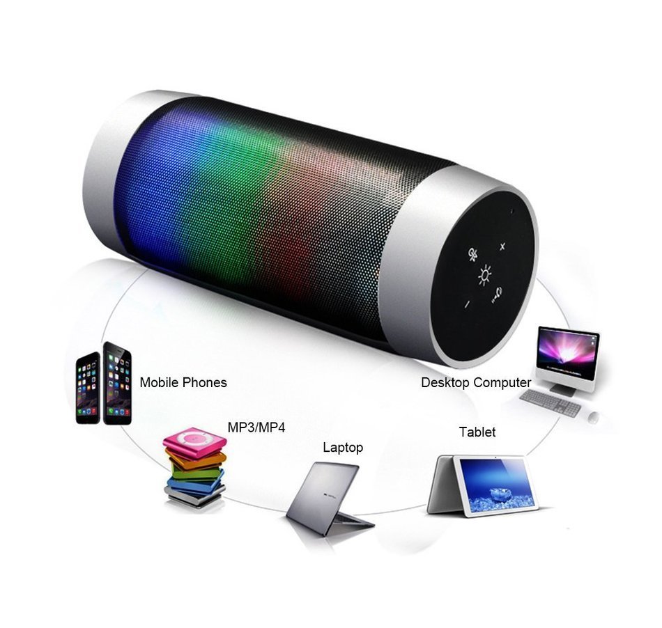 Deli 818 Portable Mini Rechargeable Wireless Rave Bluetooth Speaker Support NFC with Colorful 360 Built-in Streaming... N5