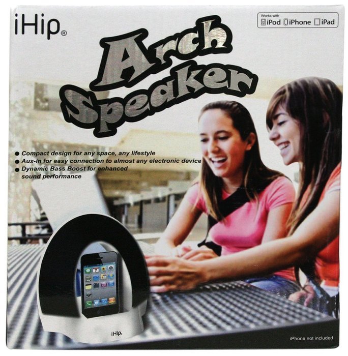 iHip IP-ARCH-BK Arch Speaker System - Retail Packaging - Black N6