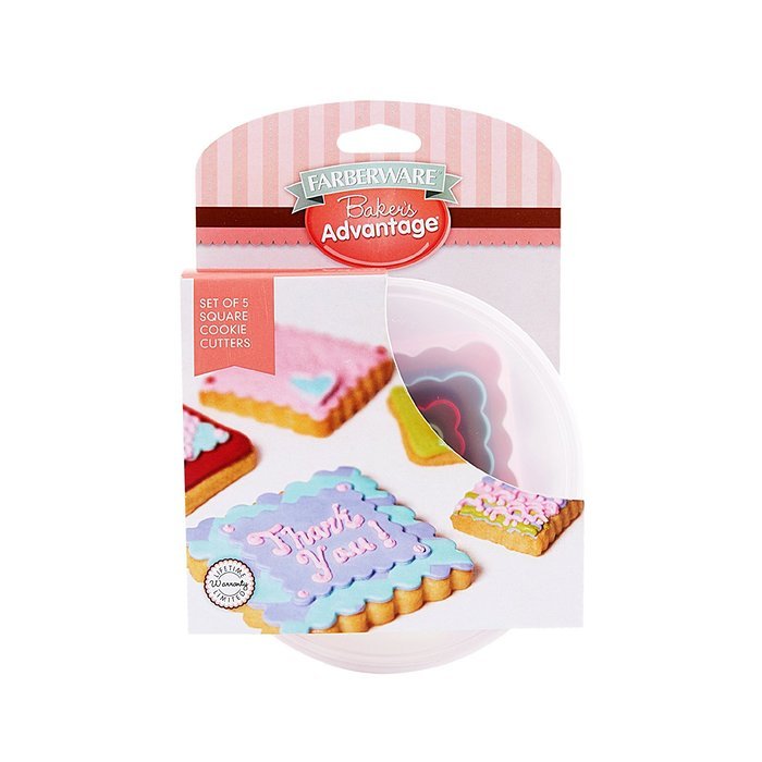 Farberware Baker's Advantage Square Cookie Cutters, Set of 6 N2