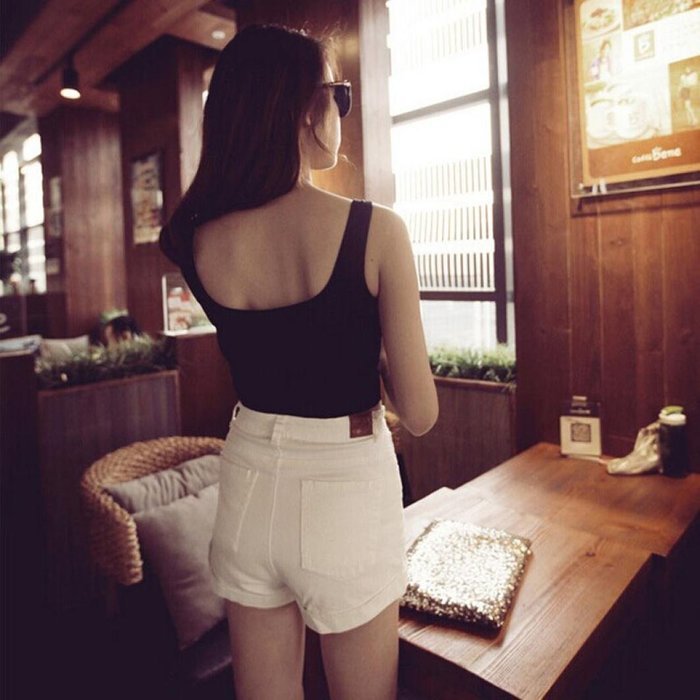 AIMTOPPY Women Tight Crop Top Skinny O-Neck T-Shirts Sports Dance Short Vest (L, Black) N5