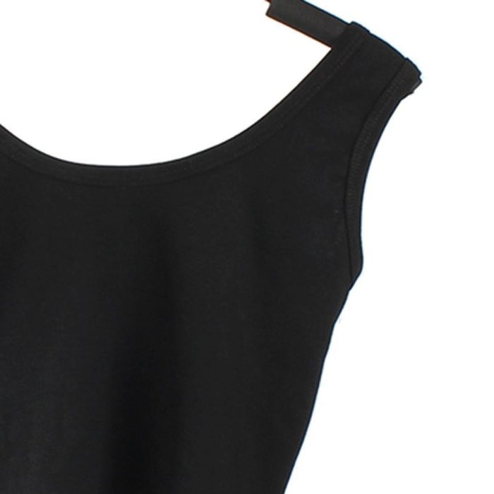 AIMTOPPY Women Tight Crop Top Skinny O-Neck T-Shirts Sports Dance Short Vest (L, Black) N6