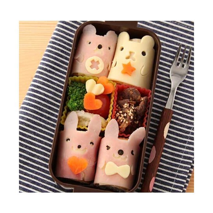 Witkey 5 Pcs ! Bento Accessories Bears Seals Bunny Chick Bear Shape DIY Rice Ball Mould Korean Laver Take Boarder...
