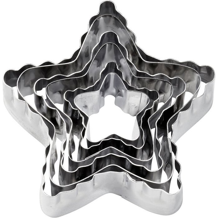 Wilton 417-2584 6-Piece Nesting Fondant Double Sided Cut Out Cutters, Star N2