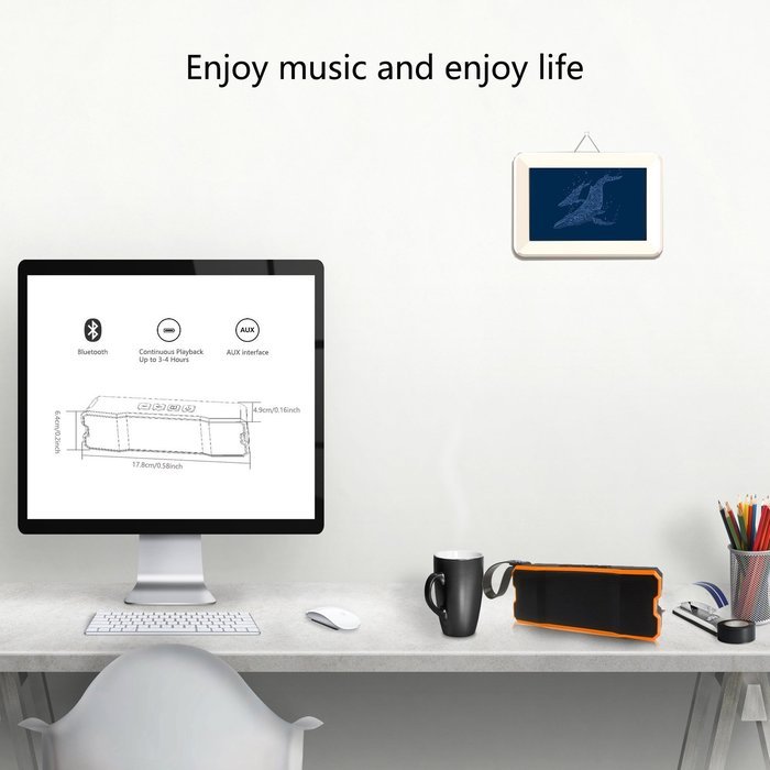 Evigreen Portable Wireless WIFI Speakers V4.0 IPX6 Waterproof Bass Sound Stereo Pairing Durable Design for iPhone... N18