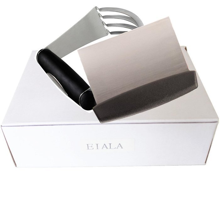 EIALA Stainless Steel Baking Pastry Dough Blender & Scraper Cutter Set (Stainless Steel) N7