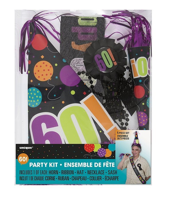 Birthday Cheer 60th Birthday Party Accessories Kit, 5pc N2