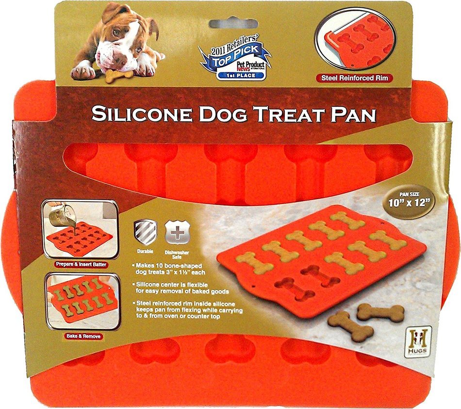 Hugs Pet Products Silicone Bake or Freeze Dog Treat Pan, Dog Bone Shapes N5