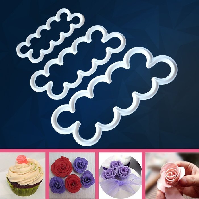 Happy Collections Cake Decorating Gumpaste Flowers & The Easiest Rose Cutter Ever Set Of 3