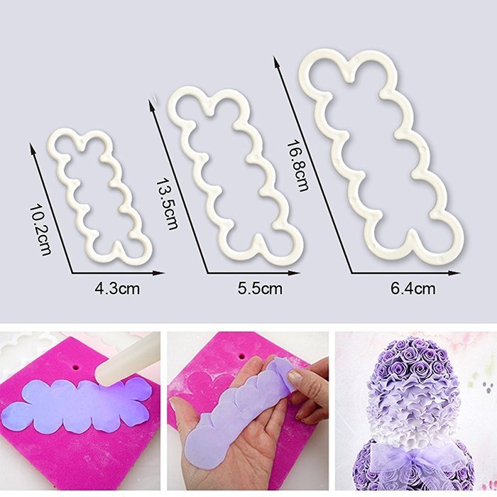 Happy Collections Cake Decorating Gumpaste Flowers & The Easiest Rose Cutter Ever Set Of 3 N2