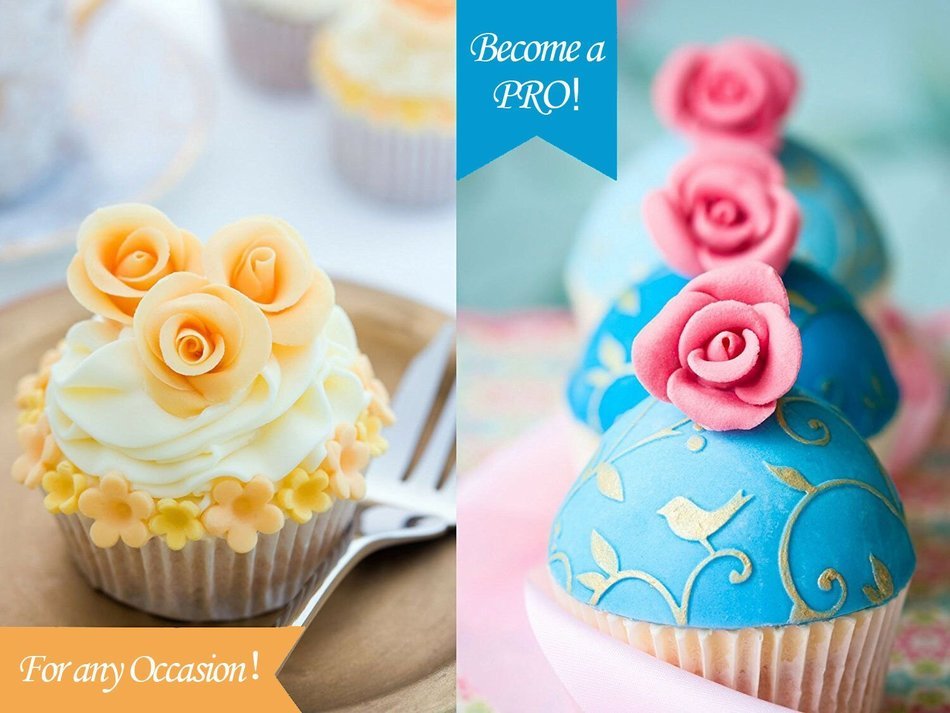 Happy Collections Cake Decorating Gumpaste Flowers & The Easiest Rose Cutter Ever Set Of 3 N4
