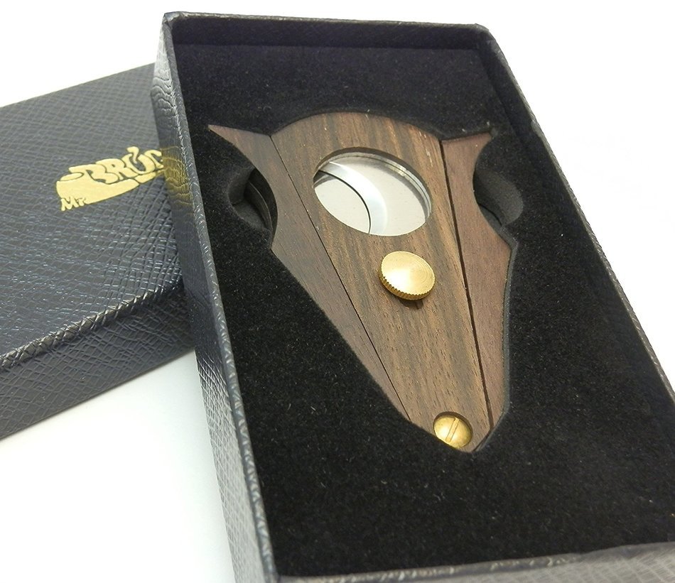 Mrs. Brog Cigar Cutter - ZebraWood and Stainless Steel - Cut and Lock system N4