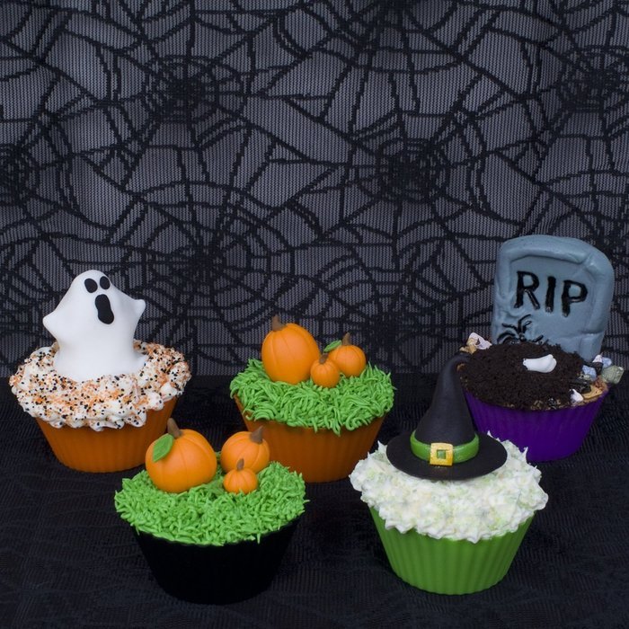 Silicone Cupcake Liners - Set Of 12 Premium Orange Muffin Baking-Cups In Storage Container. N6
