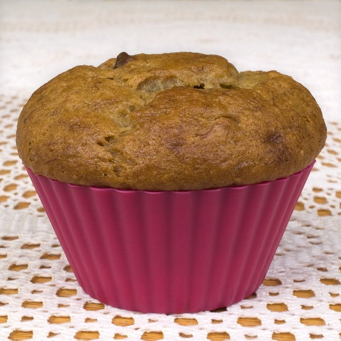 Silicone Cupcake Liners - Set Of 12 Premium Orange Muffin Baking-Cups In Storage Container. N19