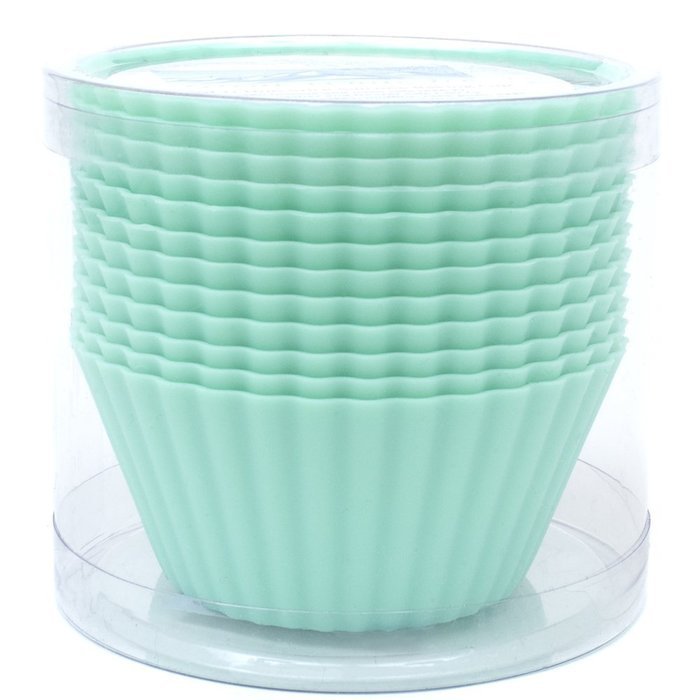 Silicone Cupcake Liners - Set Of 12 Premium Orange Muffin Baking-Cups In Storage Container. N32