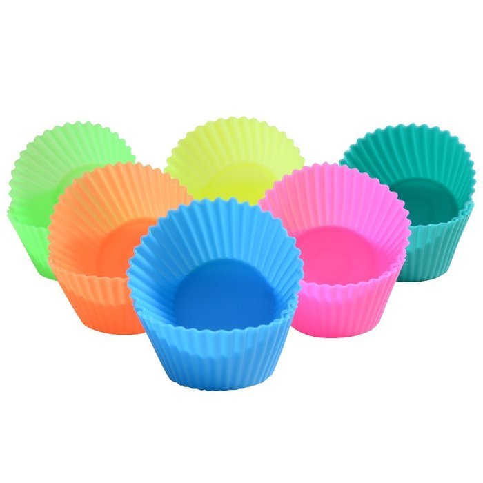 CHICHIC 24 Pack Silicone Baking Cups, Cupcake Holder Set, Cupcake Liners, Baking Molds, Cake Muffin Cups, NonStick... N14