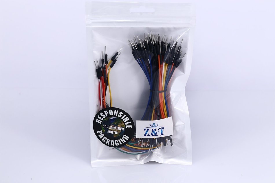 Z&T &reg; Solderless Flexible Breadboard Jumper Wires M/M 100 pcs N6