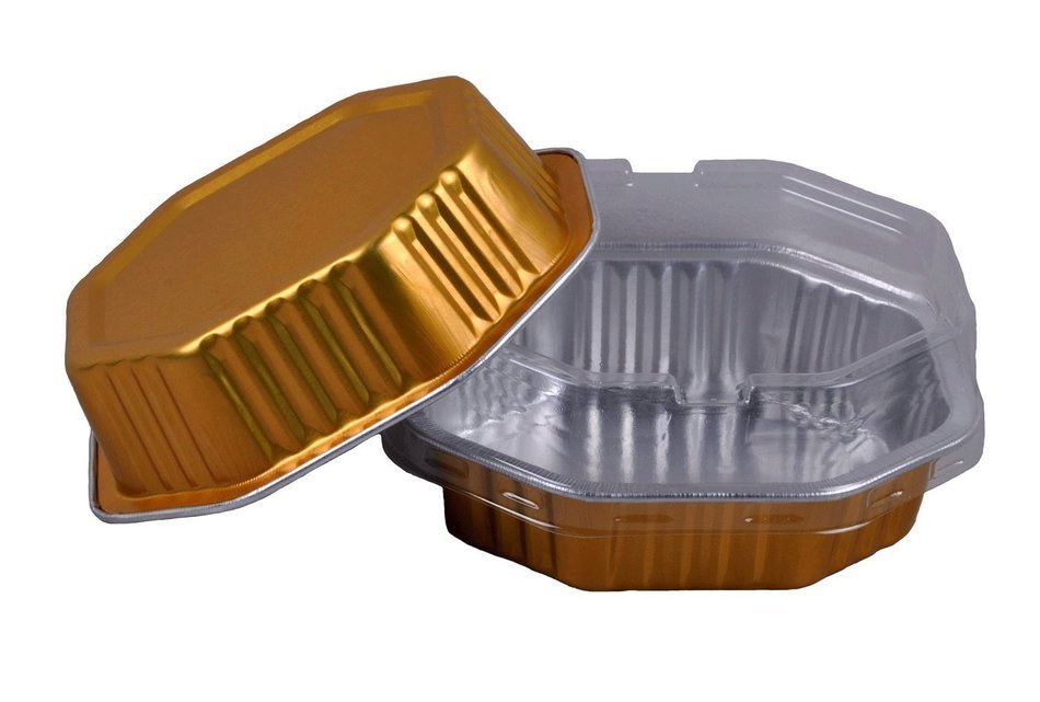 Cutequeen trading 100pcs 125ml Golden Aluminum Foil cups with Plastic Cover FOR Muffin Cupcake Baking Bake Utility...