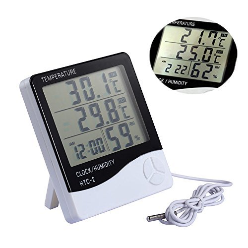 Electric LCD Thermometer Hygrometer Temp. Humidity Meter Weather Tester HTC-2