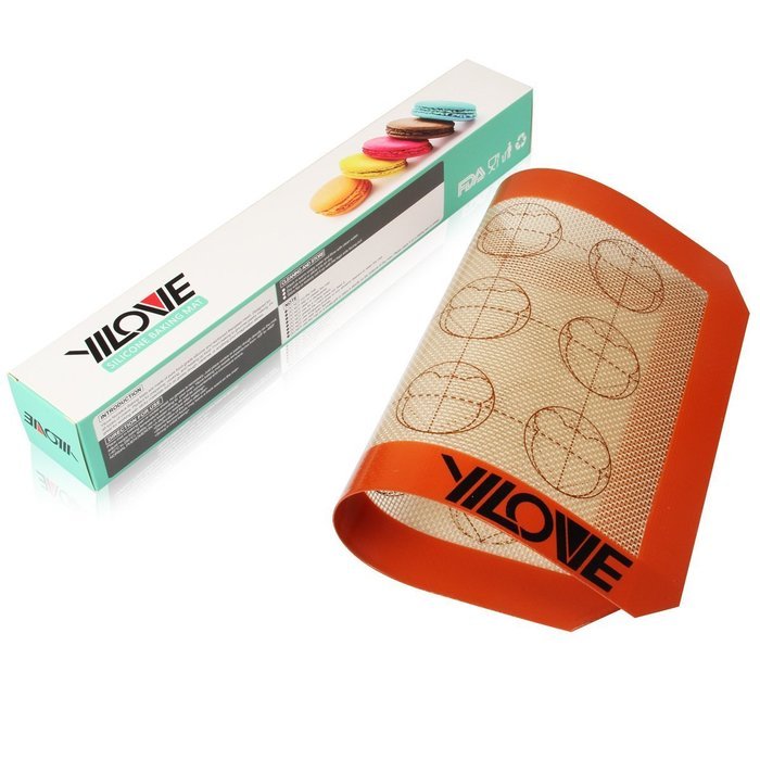 Yilove Premium Non-Stick Silicone Macaron Baking Mat,1/4 Sheet Size,11.6 x 8.3 inches N3