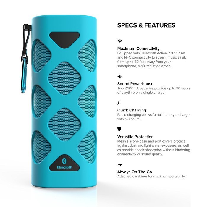 Xinda Bluetooth 4.0 Surround Sound Portable Wireless Speaker Louder Volume with Weatherproof IPX5 ,build in Microphone... N4