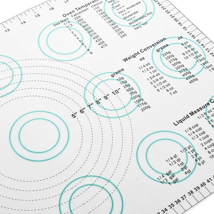 Newcomdigi Bake Buddy Middle Silicone Pastry Mats 23" X 15 " Non-Stick With Measurements and Conversion Charts... N8