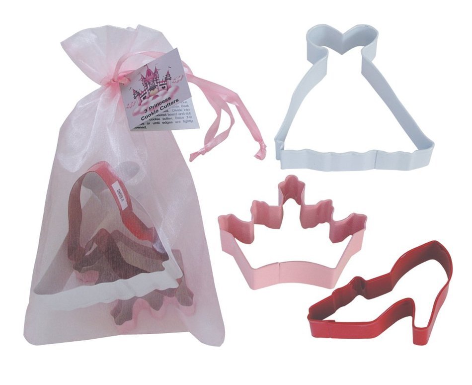 R & M Industries Gift Packed 3 Piece Cookie Cutter Princess Set, Multicolor
