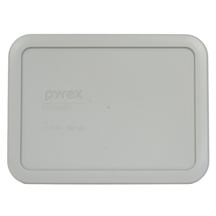 Pyrex 7210-PC Grey Rectangle 3 Cup (750mL) Plastic Storage Cover (4-Pack) N2