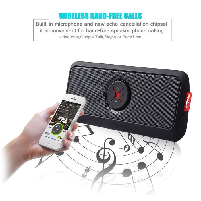 PINSHOW Bluetooth Portable Wireless speaker with Microphone Support TF Card AUX Input Function, Power Bank, More... N3