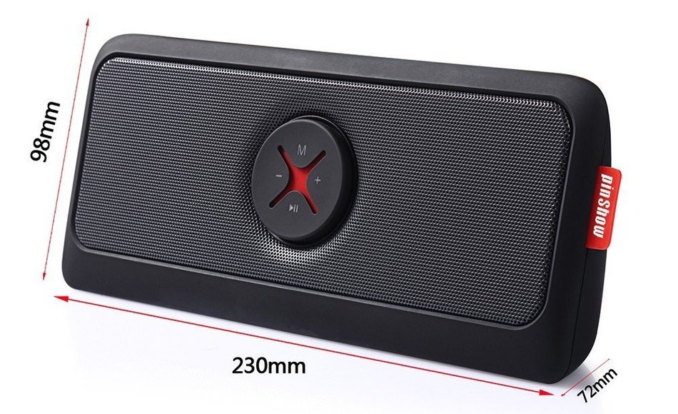 PINSHOW Bluetooth Portable Wireless speaker with Microphone Support TF Card AUX Input Function, Power Bank, More... N7