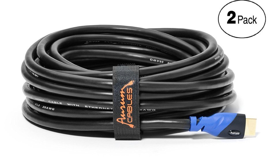 Aurum Cables Ultra Series HD14BB50FTNB-N 26 AWG High Speed HDMI Cable CL3 Rated for In-wall Installation, Supports... N14