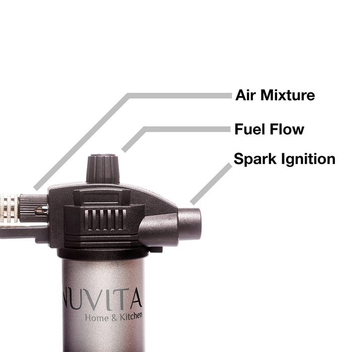 Nuvita Culinary Torch - stainless steel Professional Creme Brulee Torch For Professional & Home Chef Kitchen Use... N5