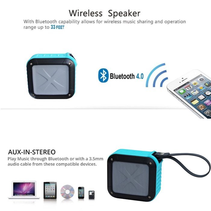 Outdoor Bluetooth Speaker, GLL Waterproof Shower Wireless Speaker, Shockproof Dustproof Portable Bluetooth Speaker... N12