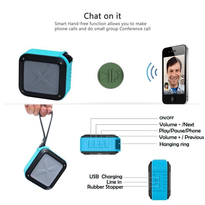 Outdoor Bluetooth Speaker, GLL Waterproof Shower Wireless Speaker, Shockproof Dustproof Portable Bluetooth Speaker... N13