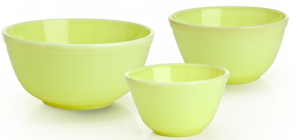 Nesting Mixing Bowl 3 Piece Set Mosser Glass American Made (Smoked Granite)