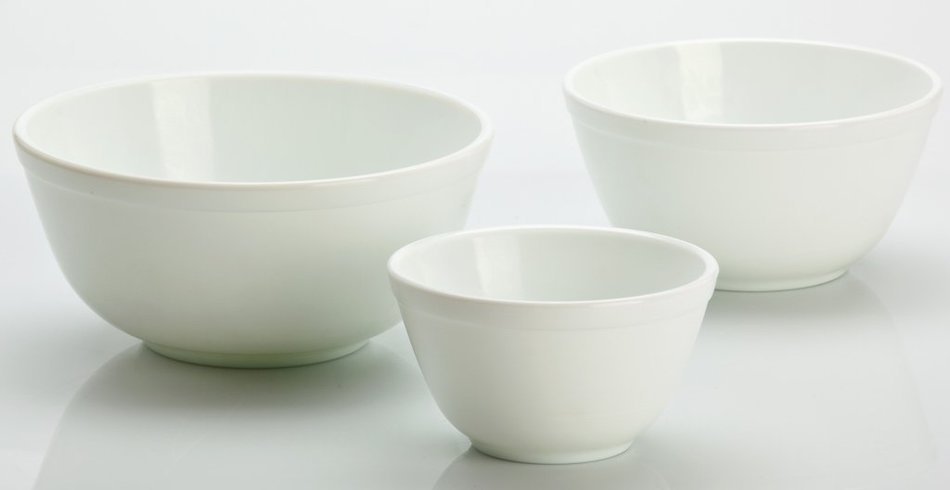 Nesting Mixing Bowl 3 Piece Set Mosser Glass American Made (Smoked Granite) N2