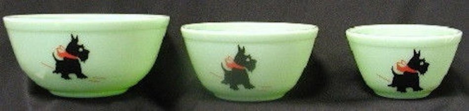 Nesting Mixing Bowl 3 Piece Set Mosser Glass American Made (Smoked Granite) N6