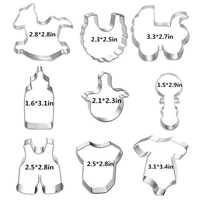 BeBeFun Stainless Steel Cookie Cutter/ Fondant Cutter/ Fruit Cutter. Cup Cake Decoration Tools 7Pcs Set. Shark... N6