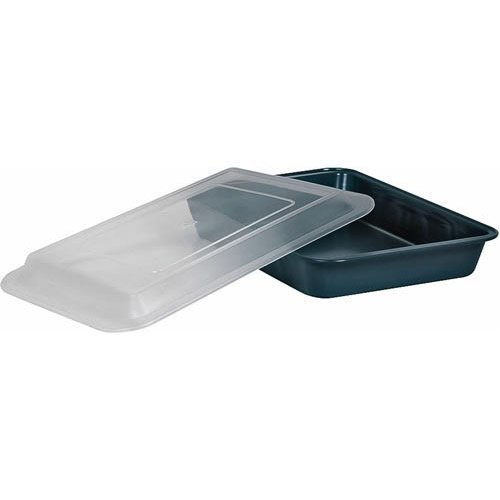 Baker's Secret Basics Premium Nonstick 13"x9 " Cook 'N Carry Cake Pan with Lid