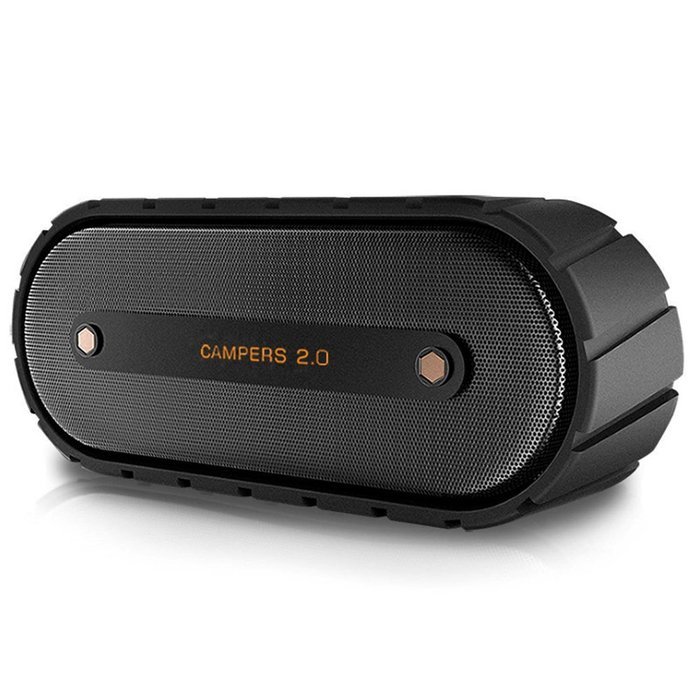 Mrice Campers 2.0 Bluetooth Wireless Waterproof Speaker with Microphone, 6W output (Black)