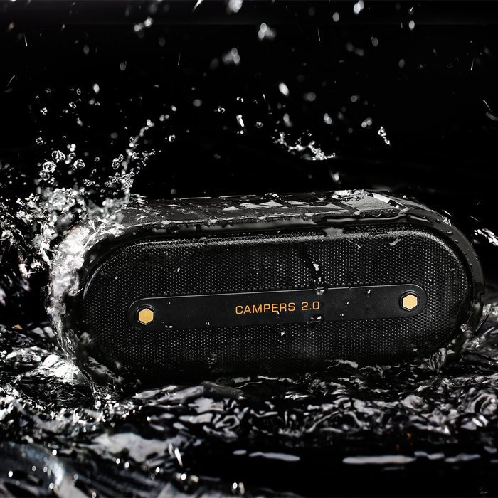 Mrice Campers 2.0 Bluetooth Wireless Waterproof Speaker with Microphone, 6W output (Black) N3