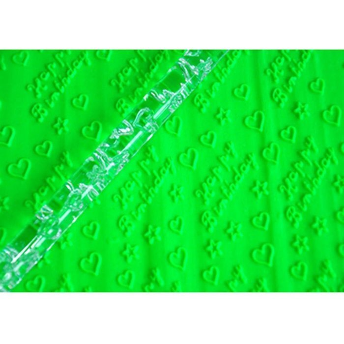 FOUR-C Fondant Tools Cake Rolling Pin Happy Birthday Cookie Making Tools Color Transparent
