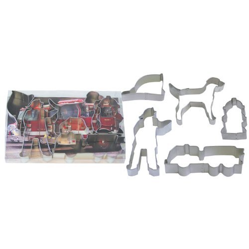 Fireman 5 Piece Tin Cookie Cutter Set L1851