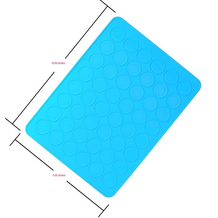 Homankit 2 Pack 48 Capacity Silicone Macarons Mat Baking Sheet, Rose Red N4