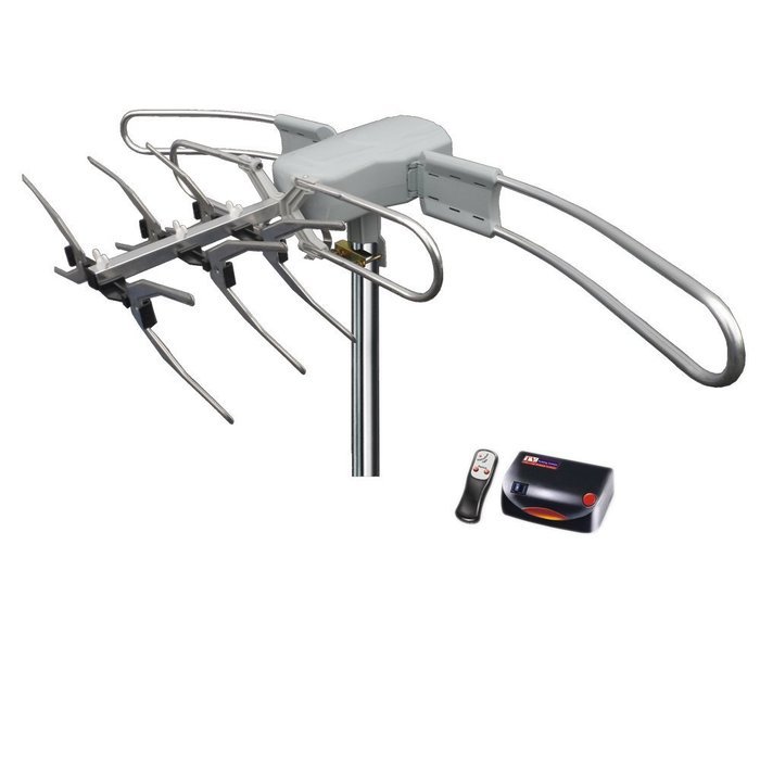 Amplified HD Digital Outdoor HDTV Antenna 150 Miles Long Range with Motorized 360 Degree Rotation, UHF/VHF/FM... N7