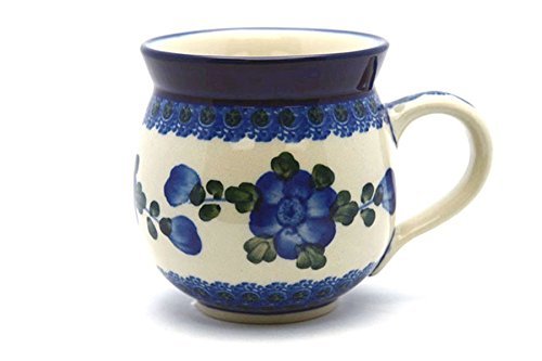 Polish Pottery Mug - 15 oz. Bubble - Blue Poppy