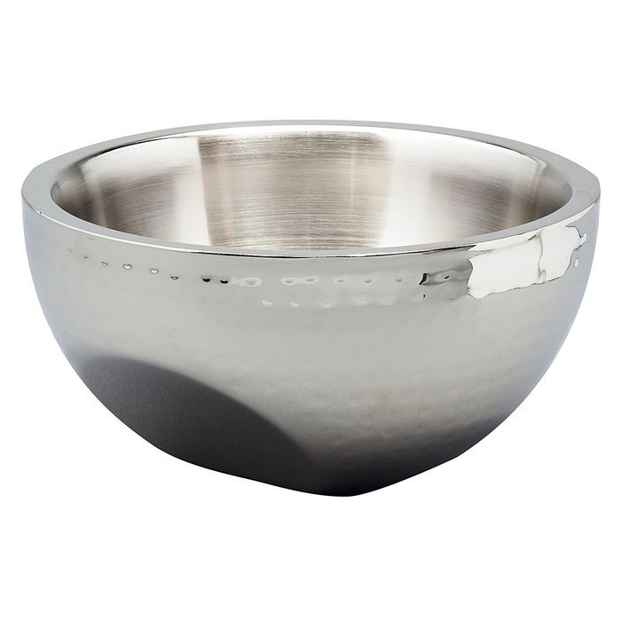 Elegance Hammered 8-Inch Stainless Steel Dual Angle Doublewall Serving Bowl