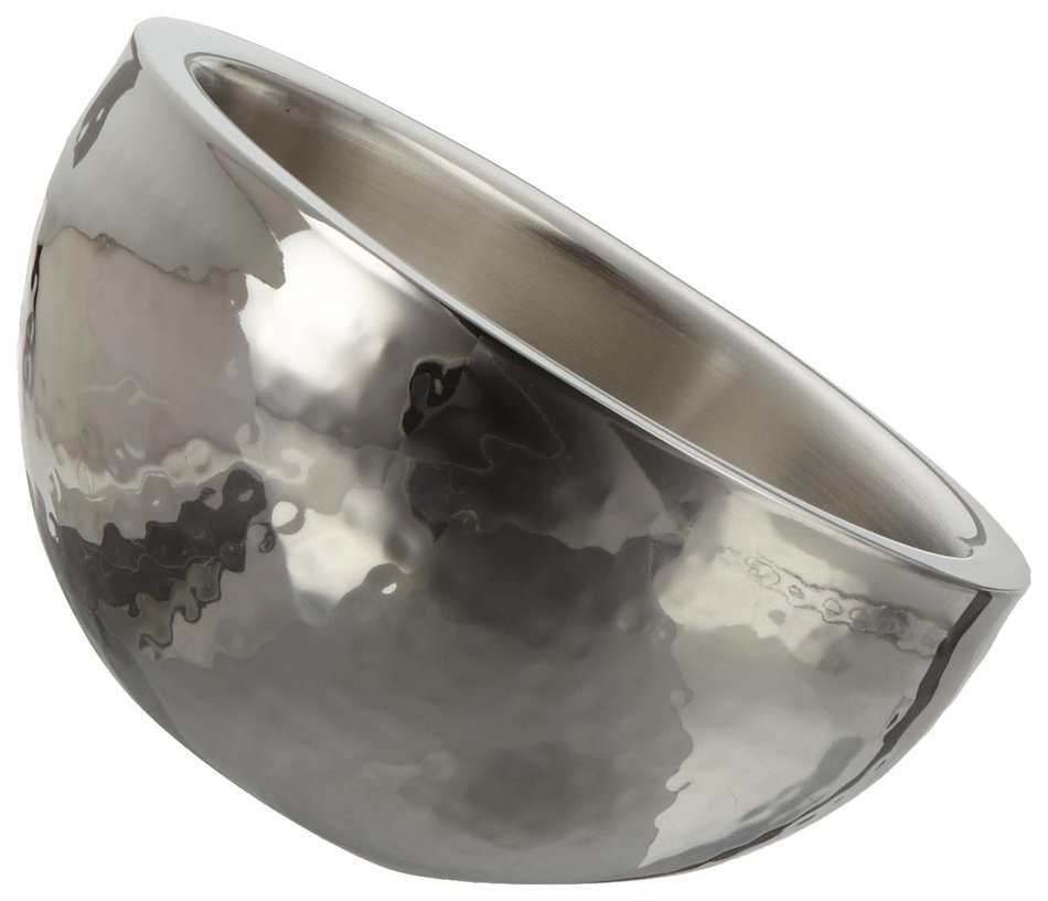 Elegance Hammered 8-Inch Stainless Steel Dual Angle Doublewall Serving Bowl N7